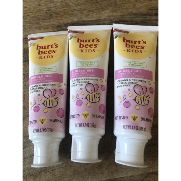 (3) BURT'S BEES Bubble Bee Bubble Gum KIDS Toothpaste - Exp 6/26 - Picture 1 of 5